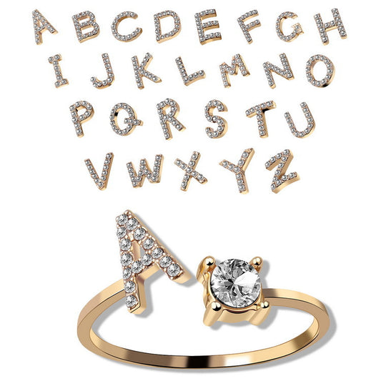 26 Initial Letter Ring Jewelry